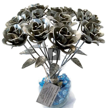 Load image into Gallery viewer, Dozen Metal Roses - Recycled Metal