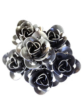 Load image into Gallery viewer, Half Dozen Metal Roses and Vase - Recycled Metal
