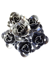 Load image into Gallery viewer, Half Dozen Metal Roses and Vase - Recycled Metal
