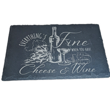 Load image into Gallery viewer, Slate Charcuterie Board - Cheese and Wine
