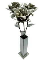 Load image into Gallery viewer, Three Metal Roses - Recycled Metal
