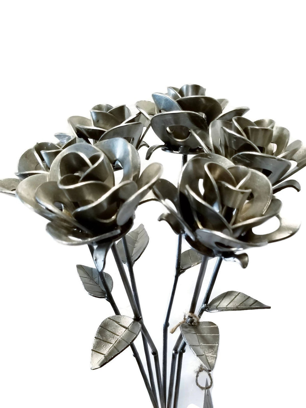 Half Dozen Metal Roses - Recycled Metal