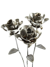 Load image into Gallery viewer, Three Metal Roses - Recycled Metal
